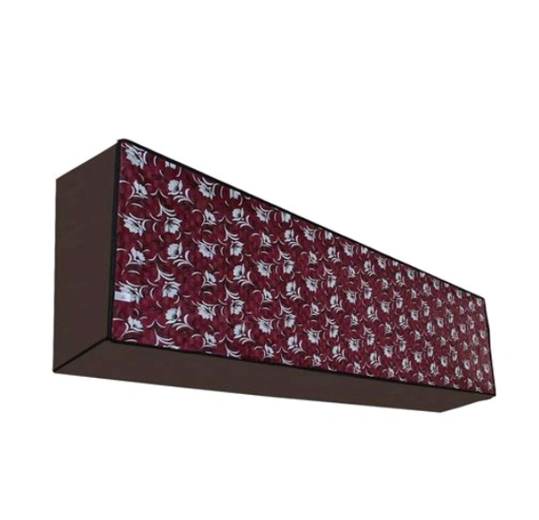 Maroon Color Printed PVC  2 TON Split AC Cover  Pack of 1 - 2 Ton, Maroon, PVC, Pack of1
